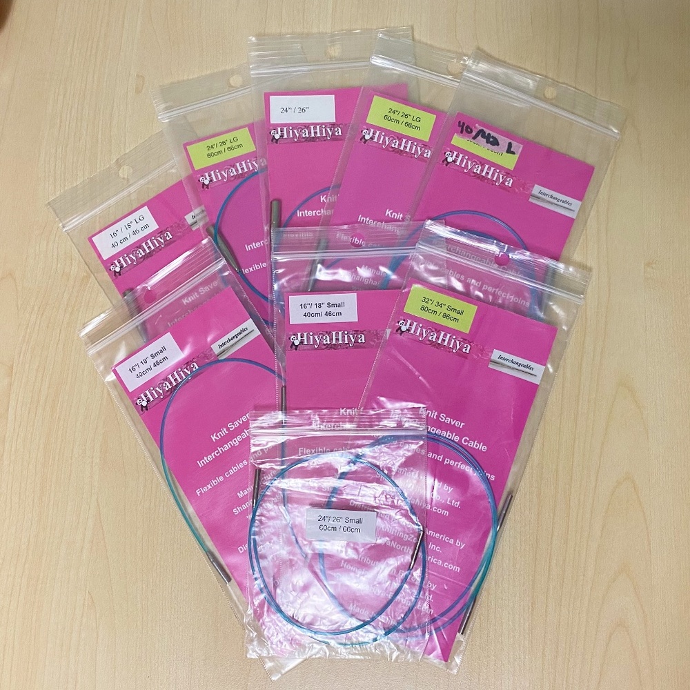 Lot of 9 HiyaHiya Knitting Needle Cords